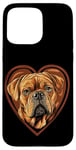 Coque pour iPhone 15 Pro Max Saint-Valentin Dogue de Bordeaux