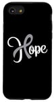 Coque pour iPhone SE (2020) / 7 / 8 Cancer du cerveau - Hope (courage) avec noeud ruban gris