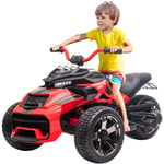 Voitures électriques pour enfants, motos électriques à trois roues, batterie 12V7Ah, usb Bluetooth, lumières, rouge