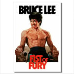 Metal Fist of Fury Tin Sign Bruce Lee Wall Art Movie Room Man Cave 28x19cm