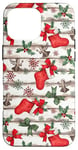 iPhone 16 Pro Max Happy Xmas Stockings Mistletoe Pattern For Blessed Christmas Case