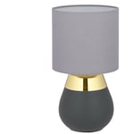 Relaxdays - Lampe de table de nuit Tactile, réglable, 3 niveaux, E14 Veilleuse h x d 32,5 x 18 cm, dorée.