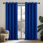 Deconovo Rideau Occultant Thermiques Anti Froid, Double Rideau Isolant Anti-Bruit, Économie d'Énergie, Idéal pour Chambre et Salon, 107x160 CM (Largeur x Hauteur), Bleu Roi, 2 Pièces