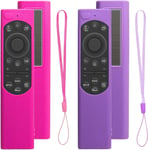 Coque Pour Télécommande Samsung 2021 2022 Bn59-01357 Bn59-01385 Bn59-01265A Smart Tv - Coque De Protection En Silicone Antidérapante Et Antichoc Pour Télécommande Samsung (Violet + Rose)