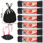 60x Black Bin Bags 50L Strong Heavy Duty Drawstring Dustbin Liner 6 Rolls Of 10 