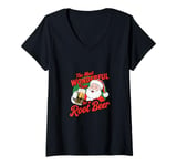 Womens Beer Christmas Shirt Most Wonderful Santa Time for Root Beer V-Neck T-Shirt