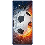 Xiaomi Poco X3 Pro Genomskinligt Skal Fotboll Eld