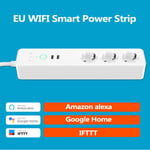 Multiprise Connectée WiFi, Multiprise Intelligente avec 3 AC Prises et 2 USB Ports, Prise Compatible avec Alexa, Google Home et IFTTT