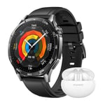 HUAWEI WATCH GT 5 46mm Black+Extra FreeBuds 5i White,Smartwatch, All-new Running and Cycling Sports, Health Tracking, up to 14 Days Battery Life, Compatible with iOS and Android