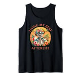 Funny Vacation Living My Best Afterlife Beach Vibes Skeleton Tank Top