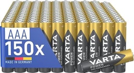 VARTA Piles AAA, lot de 150, Power on Demand, Alcalines, 1,5V, pack de stockage, pour accessoires informatiques, smart home, lampes de poche, Made in Germany [Exclusif sur Amazon]