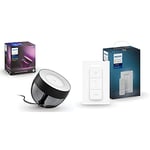 Philips Hue White and Colour Ambiance Iris [Black] Smart LED Table Lamp Bundle, Includes Hue Dimmer Switch, with Bluetooth Compatible with Alexa and Google Assistant [Energy Class A+]