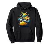 Cool Funky Banana Playing Keyboard Music Pullover Hoodie