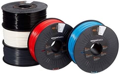 Amazon Basics Filament ABS pour imprimante 3D 1.75 mm, couleurs assorties 1 kg par bobine, 5 pièces