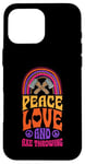 iPhone 16 Pro Max Peace Love And Axe Throwing Bohemian Rainbow Case