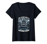 Womens Funny My Other Suit Is A Gaming Chair Gamer V-Neck T-Shirt