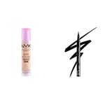 NYX Professional Makeup Sérum Correcteur Bare With Me, Naturel, Couvrance Moyenne, Teinte : Vanilla, 9,6 ml & Eyeliner Feutre Epic Ink Liner, Waterproof, Black