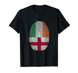 Ireland and England Fingerprint Half Irish English Roots T-Shirt