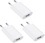 3 Pack Chargeur Secteur 5v/1a Adaptateur Prise Usb Pour Téléphone Portable, Lecteur Ebook,Écouteurs,Téléphone Portable, Smartwatch,Tablette[Cdq091264]