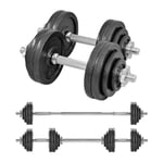 Phoenix Fitness 30kg Cast Iron Adjustable Dumbbell Barbell Weight Set Men Women Strength Training Equipment Home Gym Weight Lifting Free Weights Hand Weights