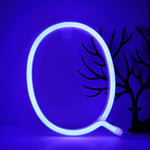 GUOCHENG Blue Neon Alphabet Letter Light LED Personalised Neon Sign Decorative Light up Words for Wedding Christmas Birthday Party Shopwindow Bar(Q)