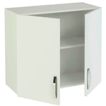 Meuble haut de cuisine 2 portes coloris blanc - Hauteur 70 x Longueur 80 x profondeur 35 cm Pegane