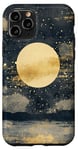 iPhone 11 Pro Full Moon & Stars Abstract Sky Dark Cottagecore Painting Art Case