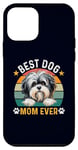 Coque pour iPhone 12 mini Meilleure mère de chien Lowchen de tous les temps, propriétaire et amante de chiens amusants et rétro