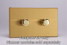 Varilight WDBD2S Matrix Faceplate Kit, screwless brushed brass, 2-gang