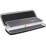 Khanka Hard Travel Case for Logitech MX Keys Plus/MX Keys Advanced Wireless Illuminated Keyboard and Detachable Palm Rest.(case only)