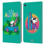 Head Case Designs Officially Licensed Peanuts Tropical Surf Snoopy Aloha Disco Leather Book Wallet Case Cover Compatible With Fire HD 8 (2015) (2017) (2018)