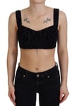 DOLCE & GABBANA Top Black Leopard Cropped Bustier Corset Bra IT40/US6/S 900usd