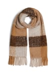 Tommy Hilfiger Fluffy Check Wool Blend Scarf, Camel/Multi