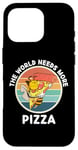 iPhone 16 Pro Retro Bee The World Needs More Pizza Retro Pizza Lover Case