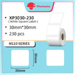 Phomemo-Papier attro auto-adhésif pour imprimante d'étiquettes,papier thermique multi-usages,identification étanche,M220,M110,M200 - Type White Square 30x30mm