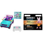 HOTWHEELSGrandVéhiculeTout-TerrainBarbieVéhiculepouvantcontenir2poupéesBarbieetdesAccessoires,AutocollantsàappliquerparLesEnfantspourPersonnaliserLevéhicule,HTP53 + Piles AA Duracell Optimum (lot de 8