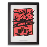 Hitchcock The Birds Abstract Giclee Art Print - A2 - Wooden Frame