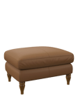 John Lewis Camber Leather Footstool, Light Leg