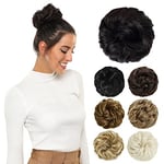 Yamel Messy Bun Hair Pieces for Women Hair Bun Extension Natural Black in Dark Auburn Updo Curly Messy Bun Scrunchie