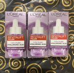 3 X L’Oréal Revitalift Filler 1.5% HYALURONIC ACID SERUM 15ml