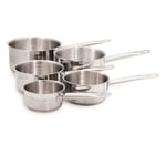 BAUMALU - Lot de 5 casseroles induction en acier inoxydable PROFESSIONNELLE