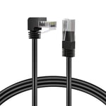 TNP Câble Ethernet Cat6 (angle droit vers le bas, 1,8 m) ¿ Connecteur réseau RJ45 90 degrés 500 MHz 10 Gigabit plaqué or Cordon LAN pour PS4 Fire-Stick Xbox One Smart TV Gaming et ordinateur.[G2680]