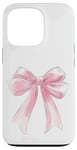 iPhone 13 Pro Aesthetic Pink Ribbons Watercolor Coquette Girly Pink Bow Case