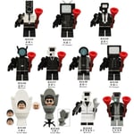 11st/ set Skibidi Toalett Minifigurer Leksaker TV Monitor Man Building Blocks