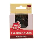 FunCakes Baking Cups Lot de 48 caissettes en papier pour muffins et cupcakes - Noir métallisé - Idéal pour les cupcakes et muffins