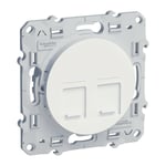 Odace, prise double RJ45 Blanc, grade 3 (multimédia) cat. 6 stp, à vis (S520486)