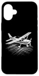 Coque pour iPhone 16 Plus Avion à hélice 3D Wireframe - Amoureux d'avion vintage