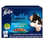 Felix Doubly Delicious Ocean Recipes Cat Food 12x100g, Pack of 4