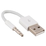 INSTEN® Câble de Recharge Synchronisation Transfert de données USB vers Jack 3,5mm Pour iPod Shuffle 3/4/5/6, iPod Classic 3 & 4, Blanc