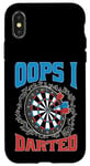 Coque pour iPhone X/XS Oops I Darted Erreur du joueur de fléchettes ----